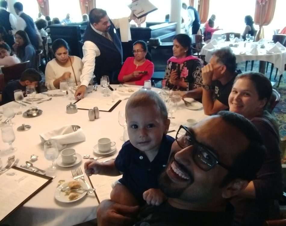 Solly at the family dinner on Cruise