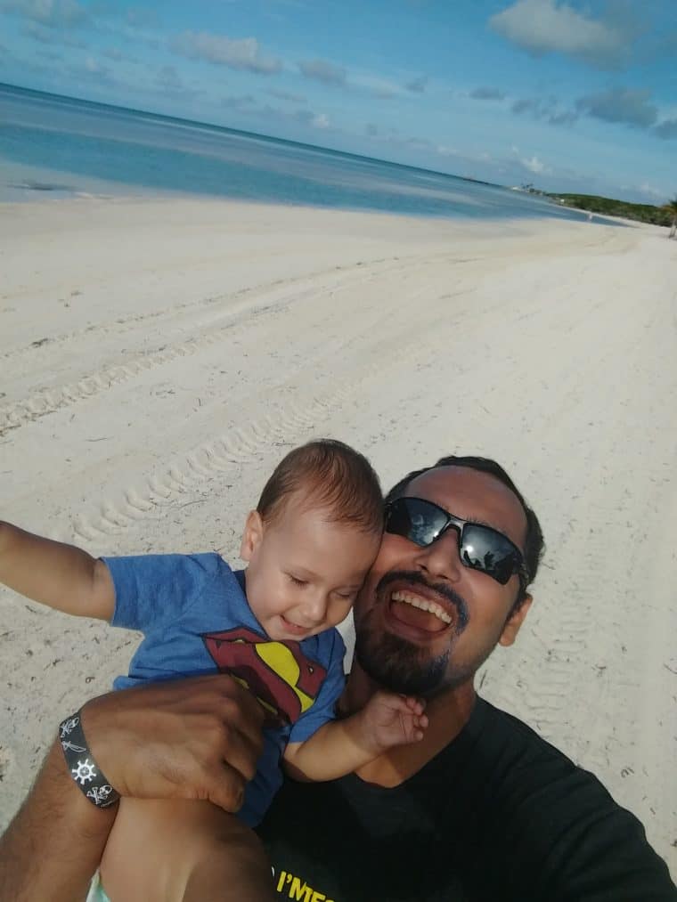 Solly and I on the beach in Bahamas Solly and I on the beach in Bahamas