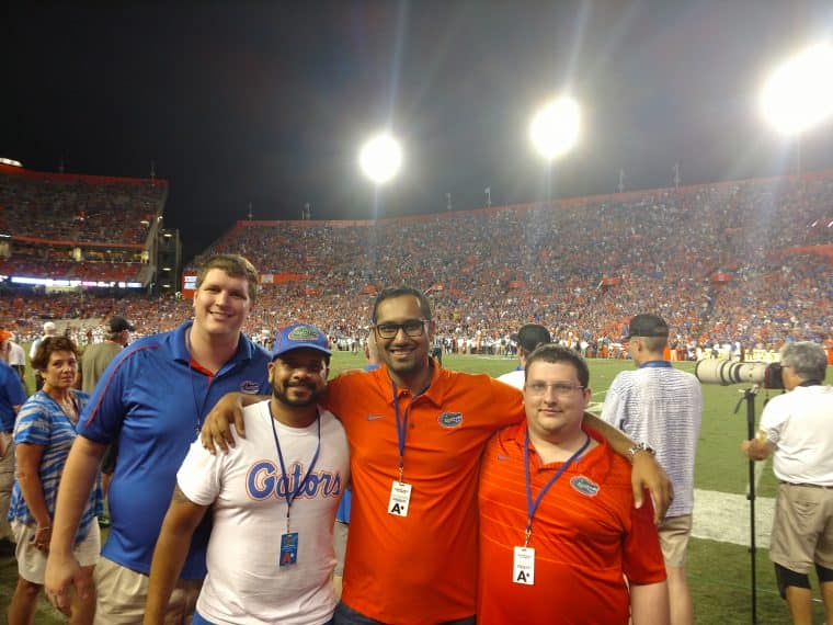 Gator game VIP - sideline view Gator game VIP - sideline view