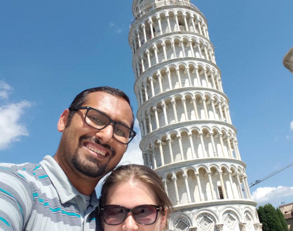 Selfie by the Leaning Tower of Pisa