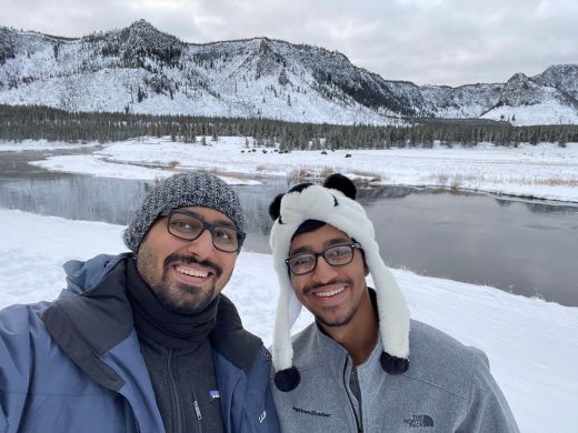Fun photo with Zain at Yellowstone - Bison herd in background Fun photo with Zain at Yellowstone - Bison herd in background