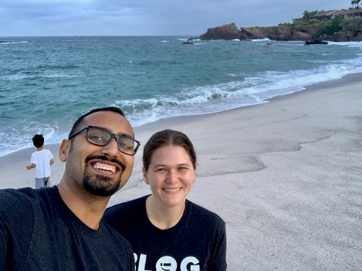 Punta Mita beach selfie with Amanda and Solly Punta Mita beach selfie with Amanda and Solly