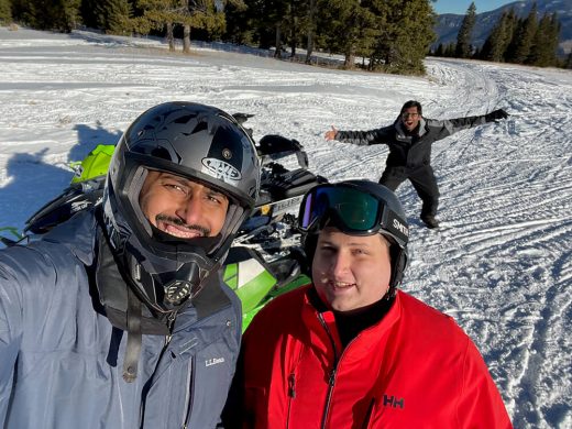Snowmobiling with Chris and Zain Snowmobiling with Chris and Zain