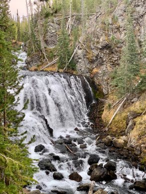 Yellowstone Park Waterfall that I nearly died climbing down Yellowstone Park Waterfall that I nearly died climbing down