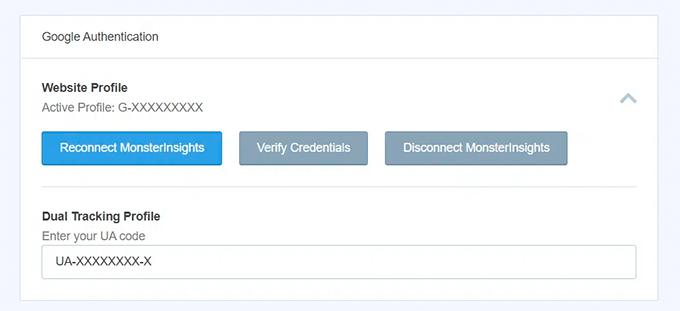 MonsterInsights Dual Tracking GAv4