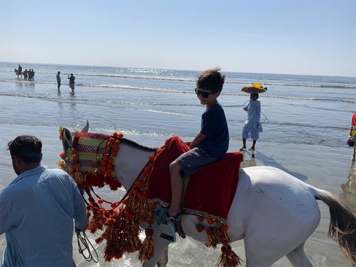 Solomon Riding a Horse at Clifton Beach