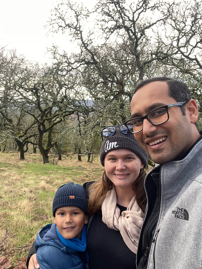 Outdoor walk in Sonoma as a Family