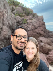 Amanda and Me on the beach rocks