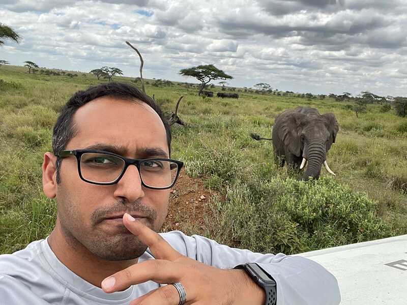 Syed selfie with an Elephant