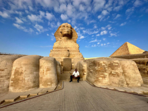 Inside Sphinx Enclosure at Sunrise - it was beautiful