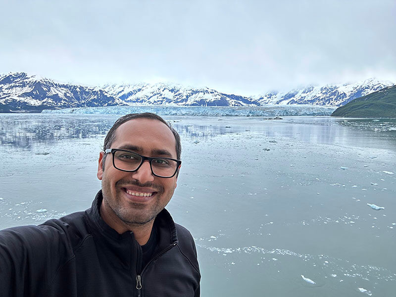Syed selfie Alaska Glacier