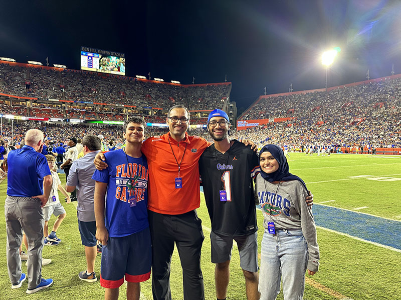 Syed, Zain, and Cousins on the Gator field