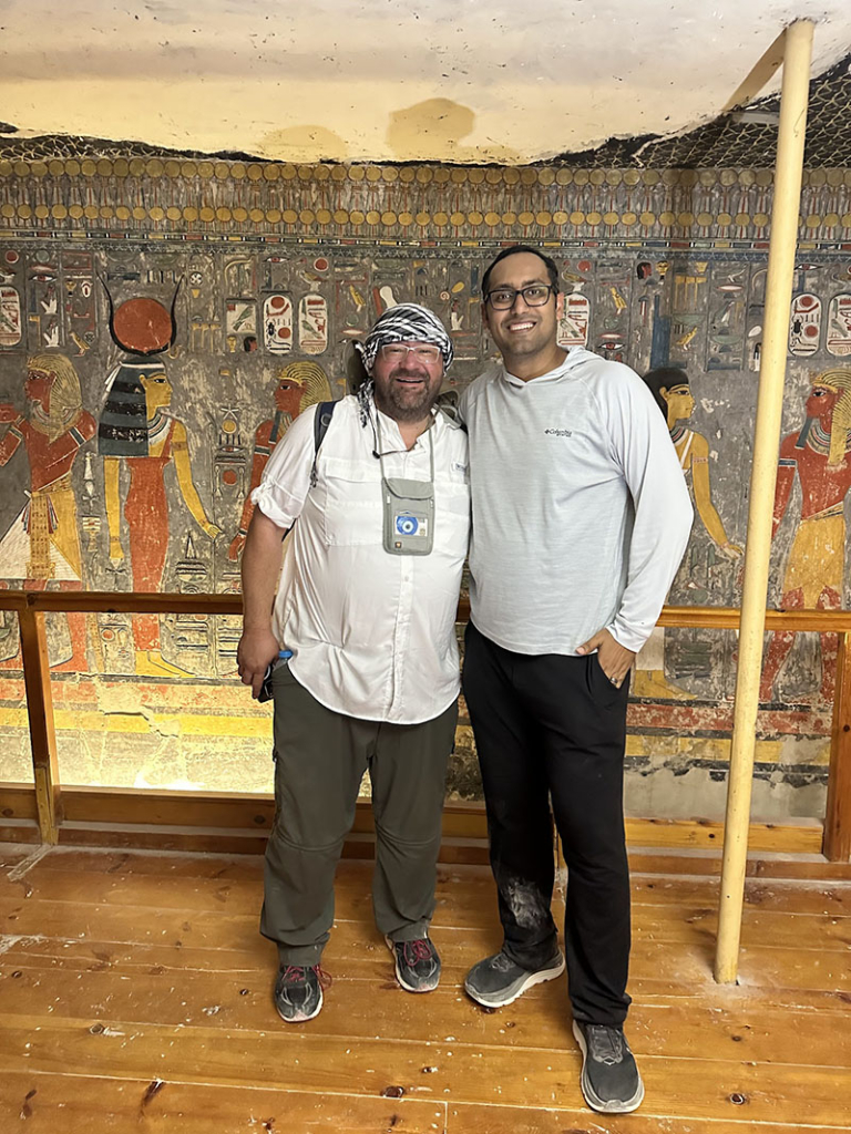 Syed and Blair in Horemheb Tomb in Egypt
