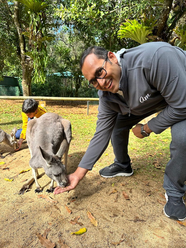 Feeding Kangaroos at Australia Zoo