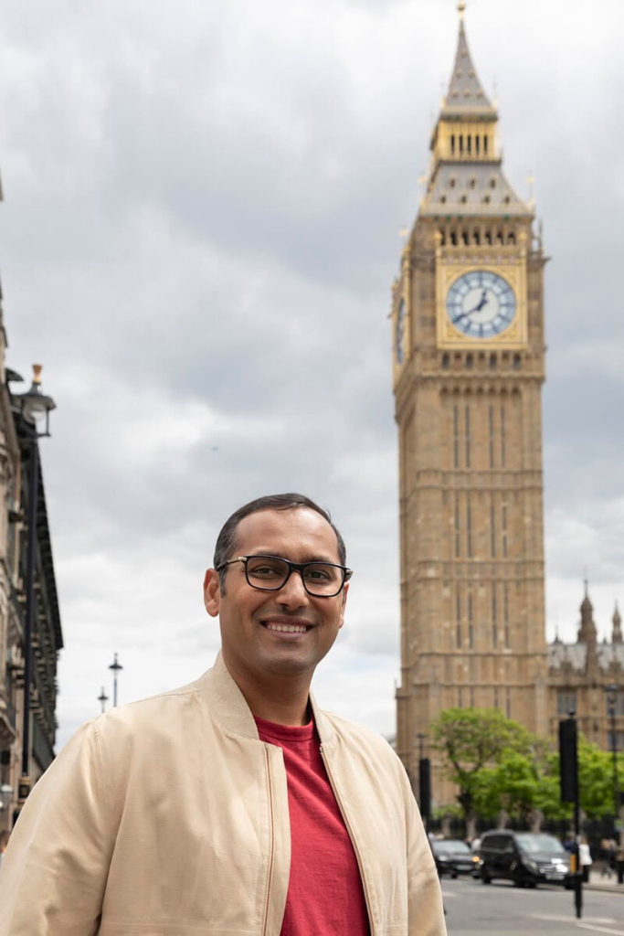 Syed with Big Ben in background