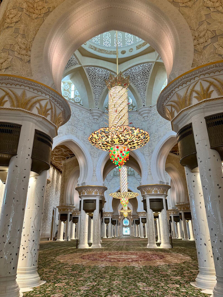 Worlds largest carpet inside Abu Dhabi mosque