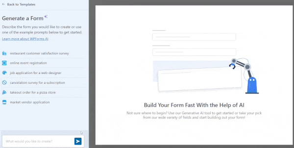 WPForms AI Form Builder