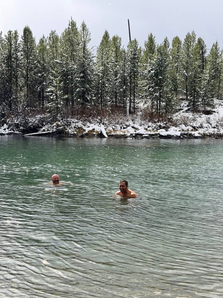 Cold Plunge in Grand Teton with Blair